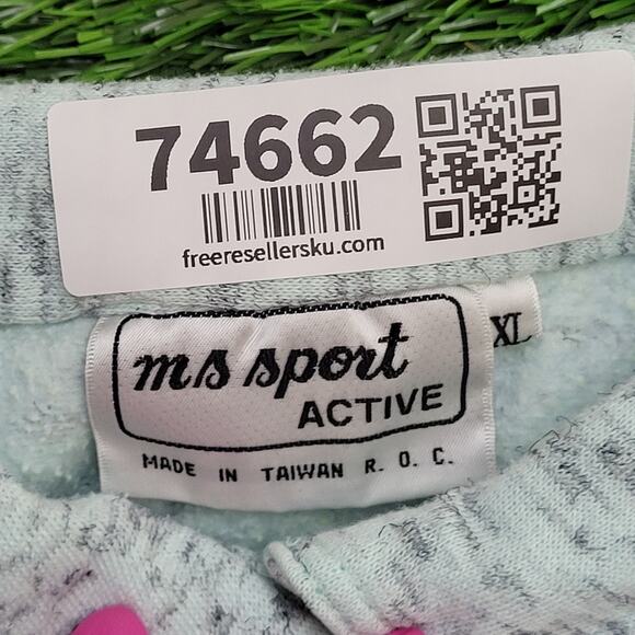 Vintage 80s MOD Sweatshirt Womens XL 23x22 Gray Green - Picture 7 of 10